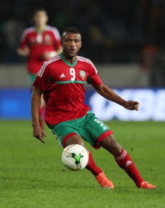 Ayoub El Kaabi of Morocco during the 2018 Chan football game between Morocco and Mauritania at Stade Mohammed V in Casablanca, Morocco on 13 January 2018 ©Gavin Barker/BackpagePix